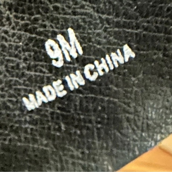 Audrey Brooke Black Leather Slingback Sandal Wood Heel Peep Toe Women's 9.0 - Picture 6 of 8